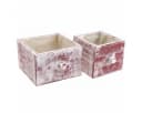 Viana Dekokorb 2er-Set Shabby Chic Pflanzkasten Rot-Weiß Bild 3