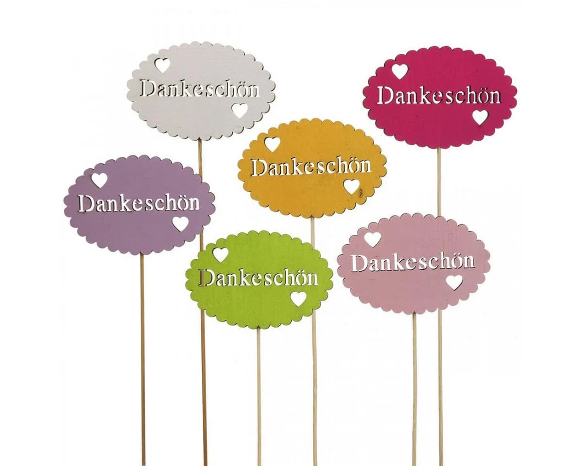 Viana Blumenstecker Dankeschön 18 Stück Holz Deko - Bild 2