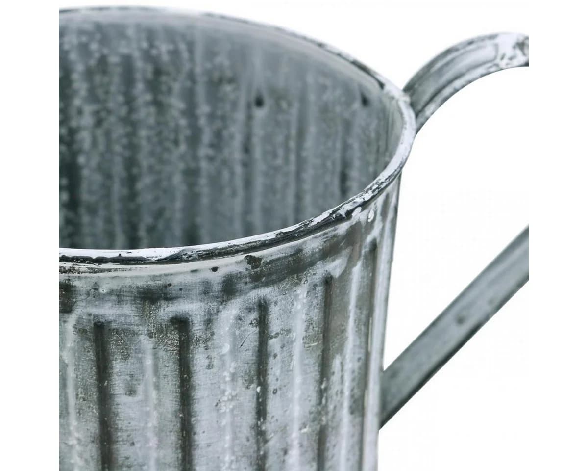 Viana Gießkanne Dekoratives Pflanzgefäß Metall Vintage Weißwaschung