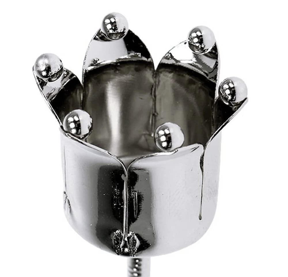Florists Products Deko-Kerzenhalter Kronenform Metall 4er Set Silber