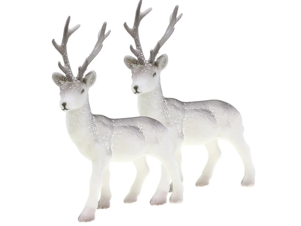Florists Products Deko Hirsch Set Winter Beflockt 27,5cm 2 Stück - Bild 2
