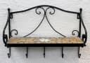 DanDiBo Wandregal Merano Mosaik Schwarz Metall mit 5 Haken Bild 1