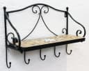 DanDiBo Wandregal Merano Mosaik Schwarz Metall mit 5 Haken Bild 3