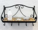 DanDiBo Wandregal Merano Mosaik Schwarz Metall mit 5 Haken Bild 5