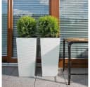 Siena Garden Pflanzkübel weiß Rillenoptik eckig Bild 1