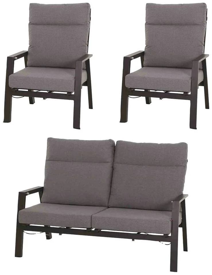 Gartenlounge-Set SIENA GARDEN Valencia Anthrazit Aluminium 3-tlg. - Bild 2