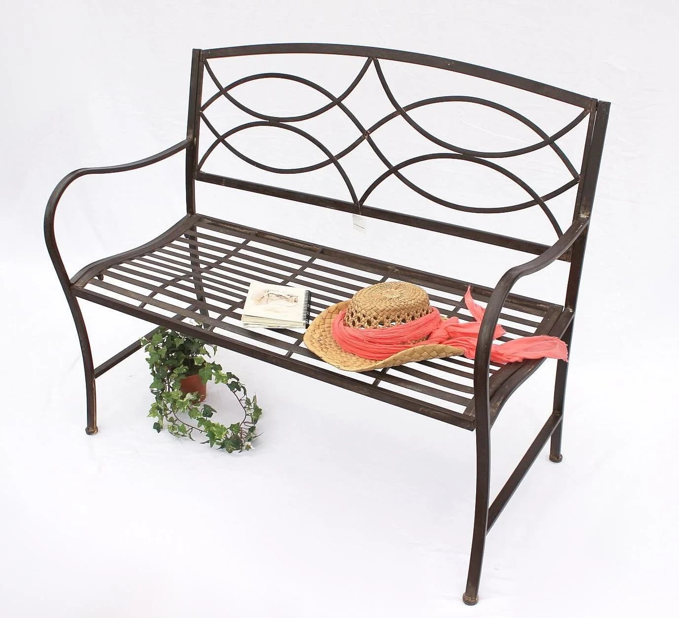 DanDiBo Gartenbank Metall Braun Wetterfest 109 cm