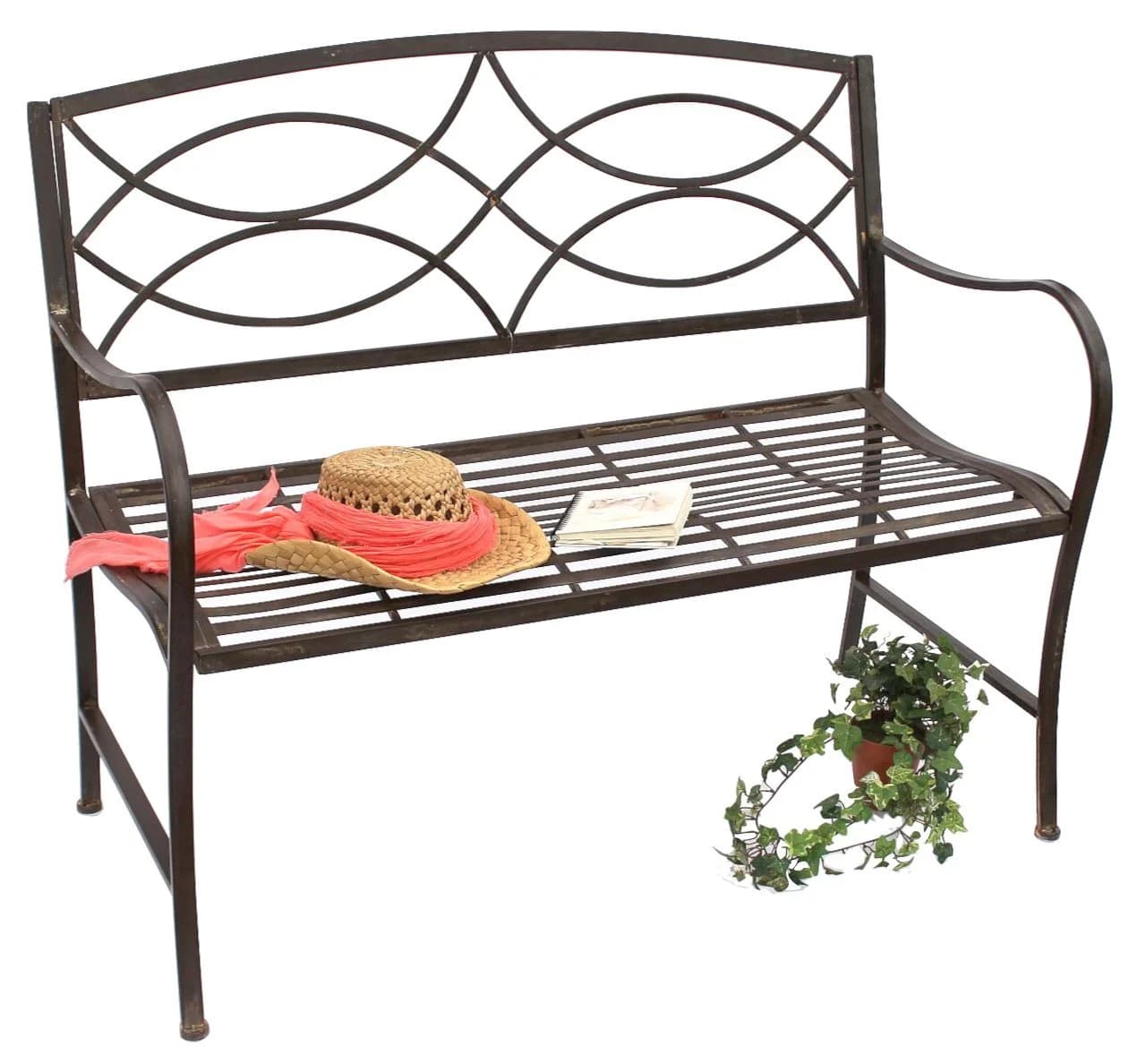 DanDiBo Gartenbank Metall Braun Wetterfest 109 cm - Bild 2