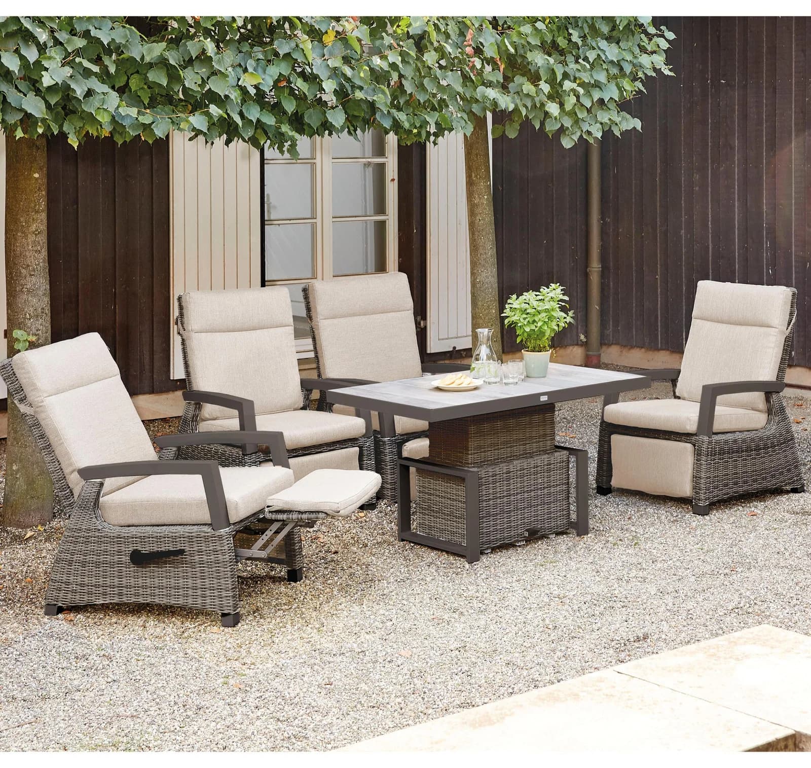 SIENA GARDEN Gartenlounge-Set Corido Grau Aluminium Polypropylen