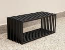 DanDiBo Gartenbank Metall Wetterfest Schwarz 100 cm Sitzbank Modern D-Stil Parkbank Bild 1
