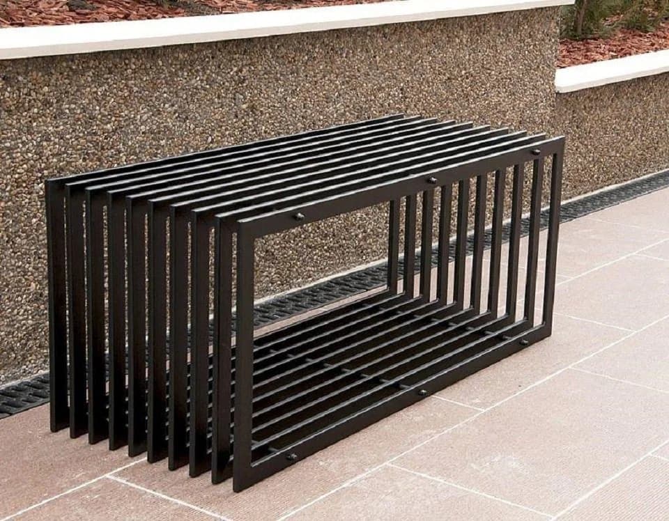 DanDiBo Gartenbank Metall Wetterfest Schwarz 100 cm Sitzbank Modern D-Stil Parkbank - Bild 3