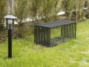 DanDiBo Gartenbank Metall Wetterfest Schwarz 100 cm Sitzbank Modern D-Stil Parkbank Bild 5