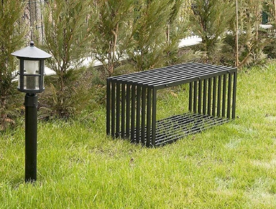 DanDiBo Gartenbank Metall Wetterfest Schwarz 100 cm Sitzbank Modern D-Stil Parkbank - Bild 5