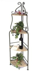 DanDiBo Eckregal Malega Grün/Natur Landhausstil Metall Holz Bild 3