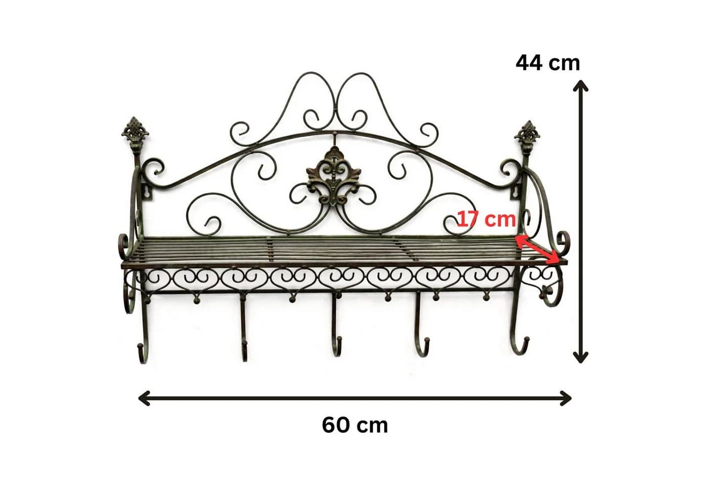 DanDiBo Wandgarderobe Malega 60 cm Metall Vintage