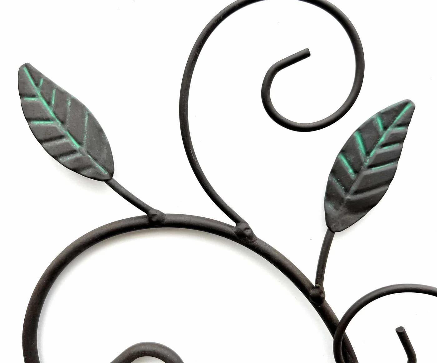 DanDiBo Wandteelichthalter Metall Dunkelbraun Antik mit grünen Akzenten - Bild 3
