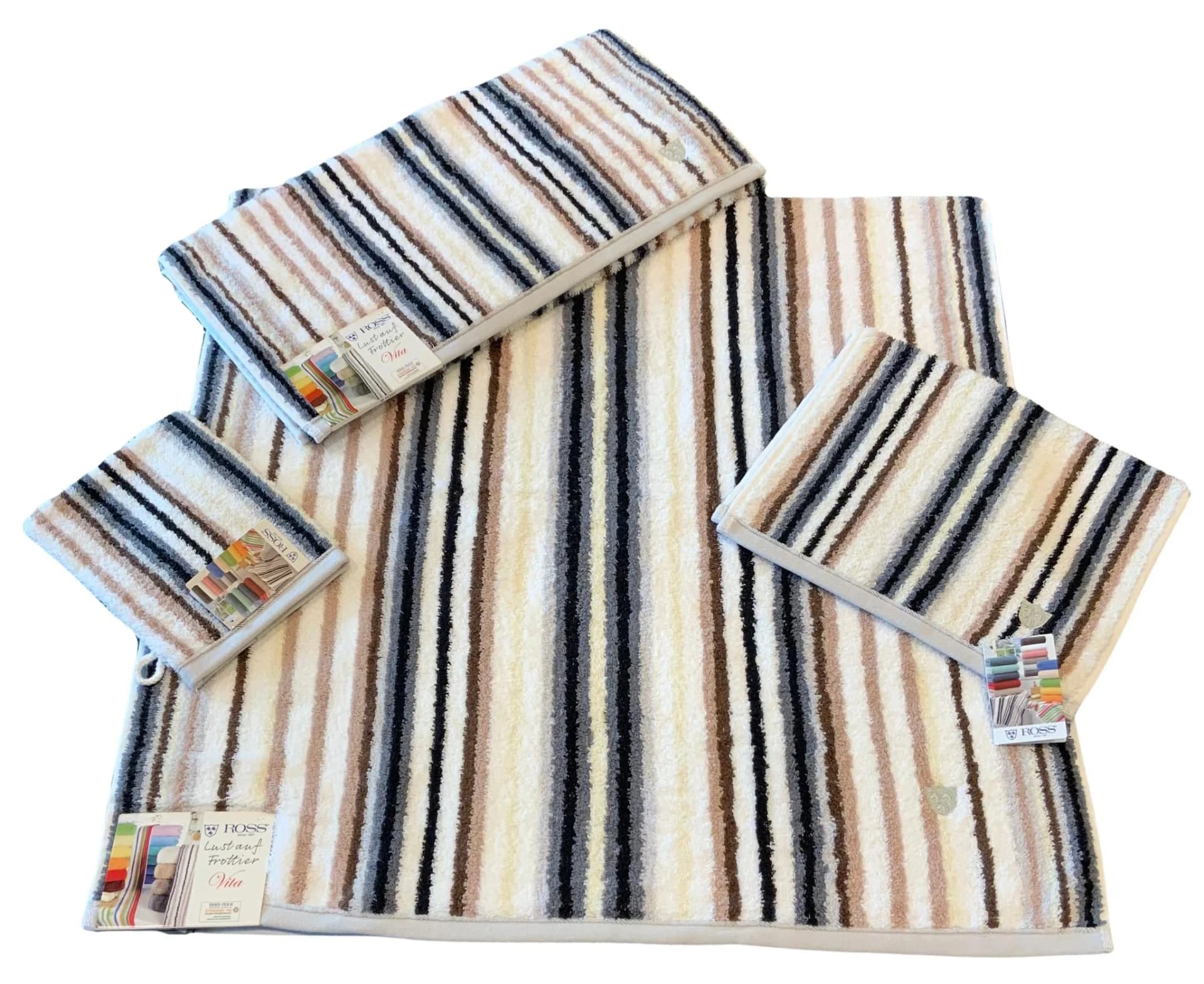 ROSS Saunatuch Multicolor Anthrazit Frottier Baumwolle