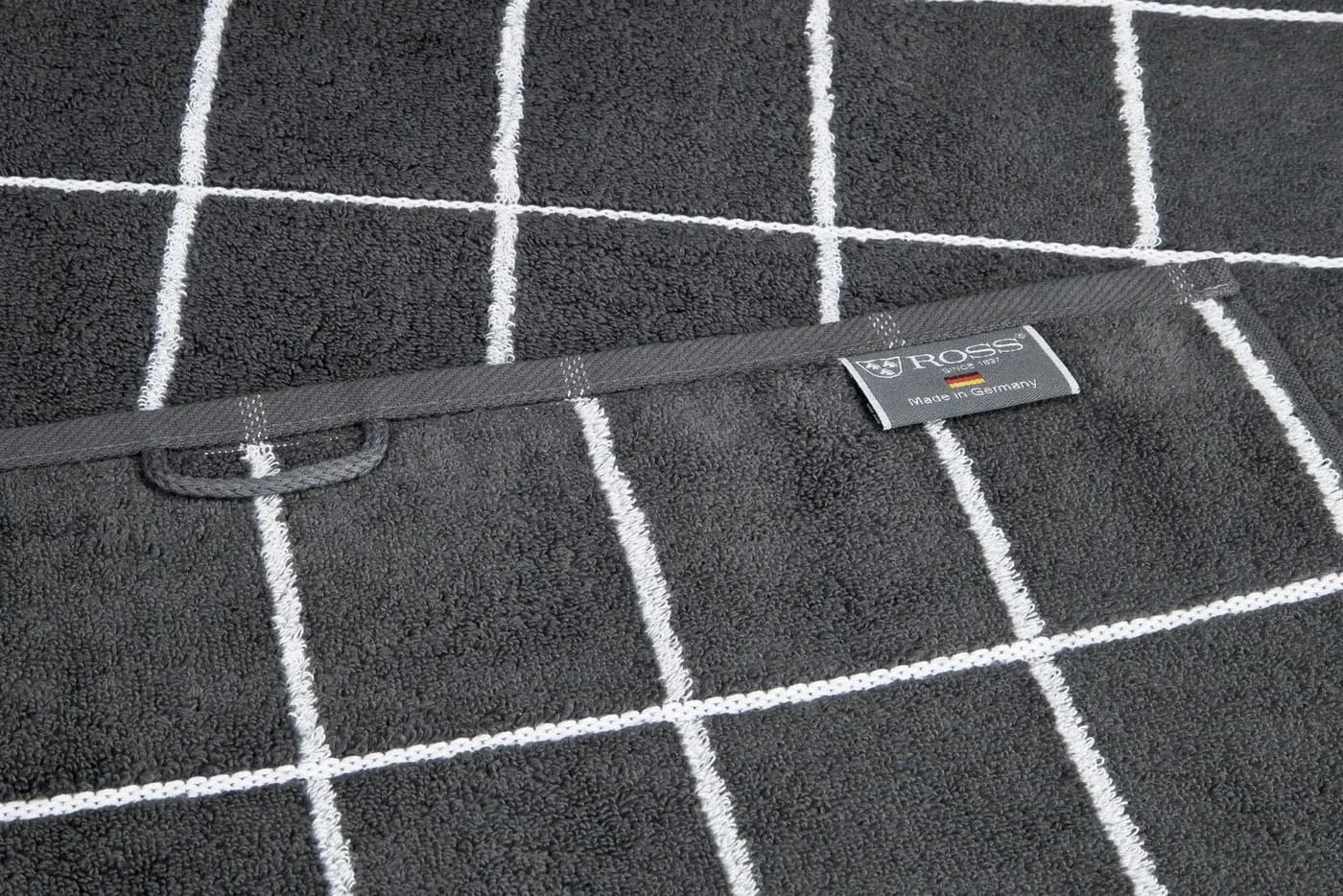 ROSS Cashmere Überkaro Duschtuch Anthrazit 100% Baumwolle Frottier - Bild 3