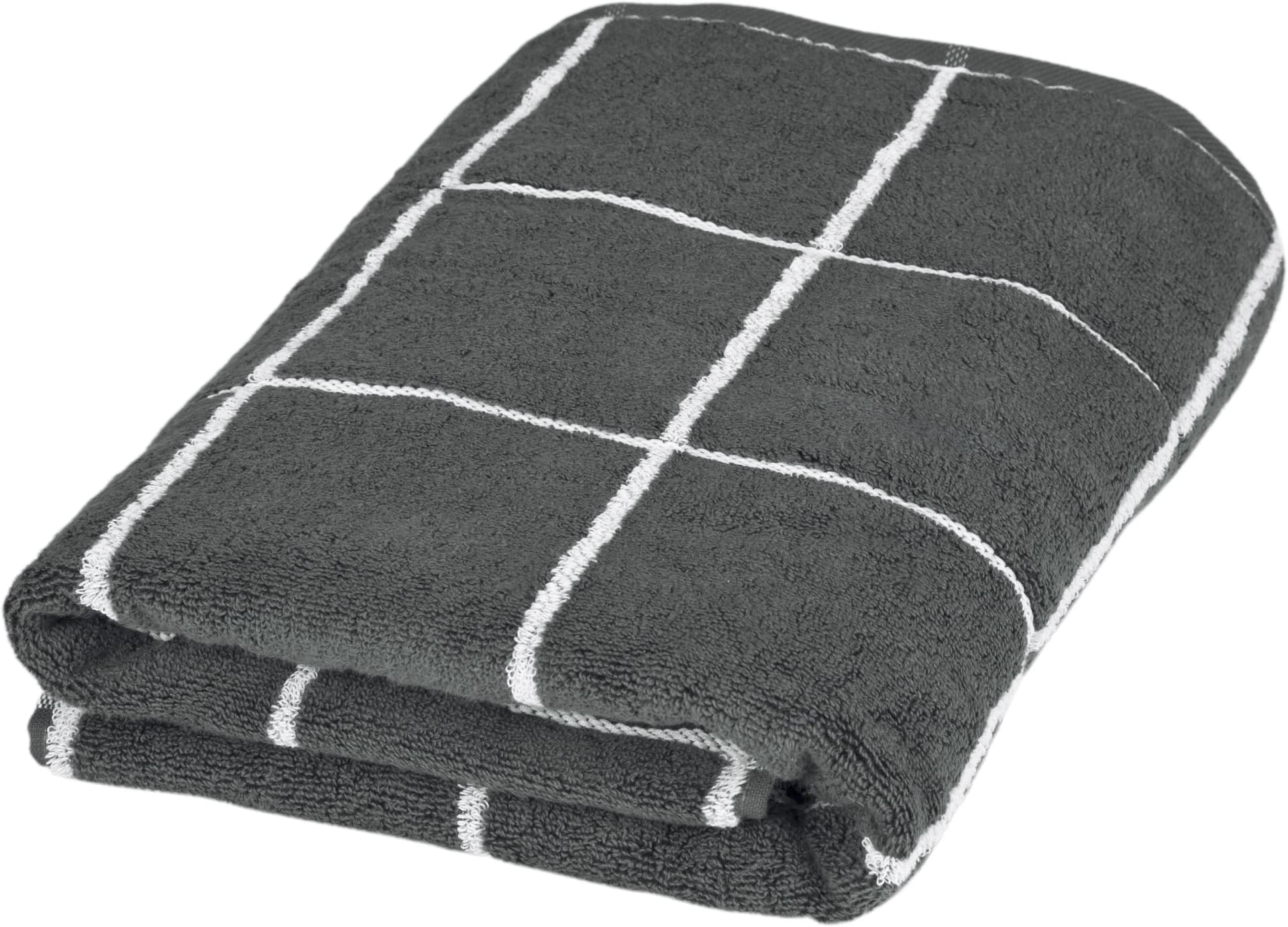 ROSS Cashmere Überkaro Duschtuch Anthrazit 100% Baumwolle Frottier - Bild 5