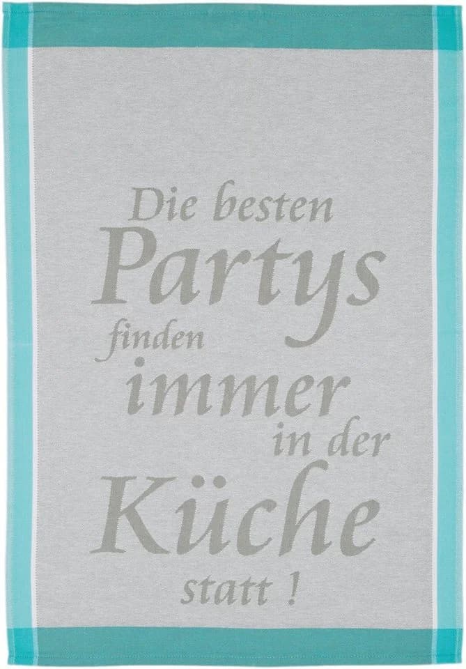ROSS Geschirrtuch-Set Grau/Türkis 100% Baumwolle 50x70 cm