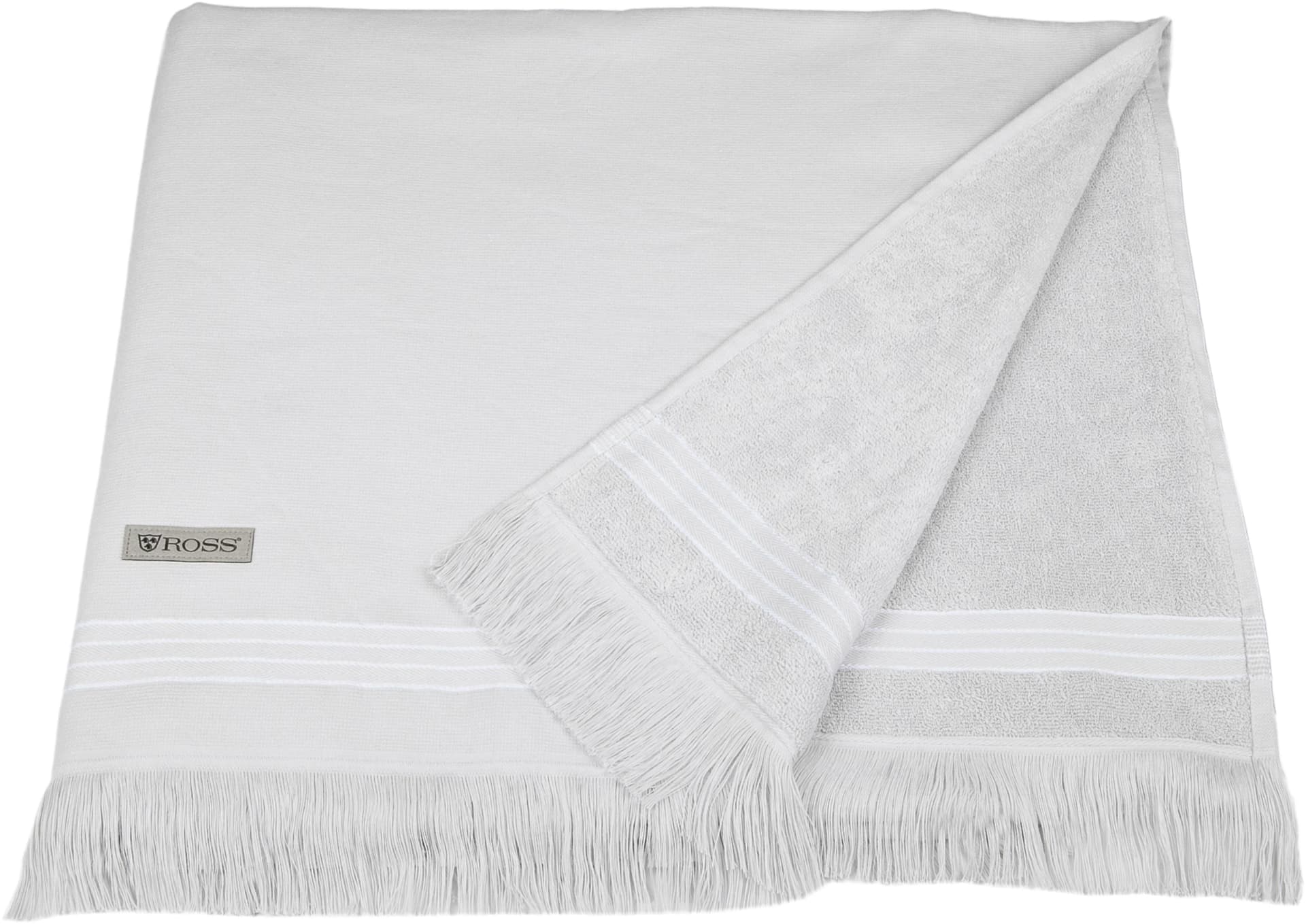 ROSS Hamamtuch Silber Chrom 90x180cm Frottier - Bild 3