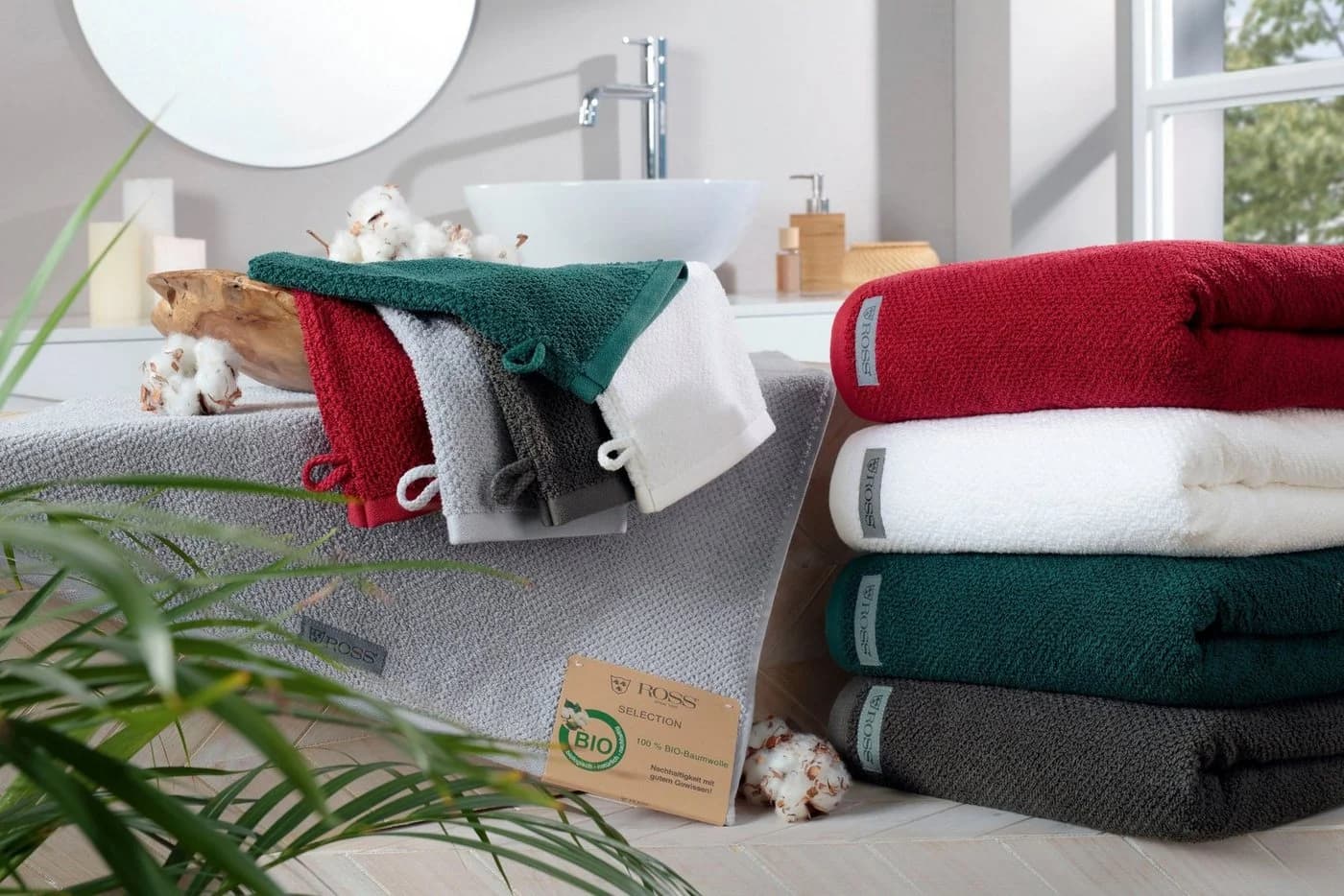 ROSS Selection Duschtuch Grau 100% Bio-Baumwolle Frottier