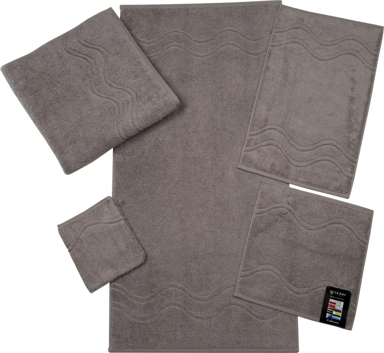 ROSS Cashmere Feeling Seiftuch Grau Frottier 30x30cm