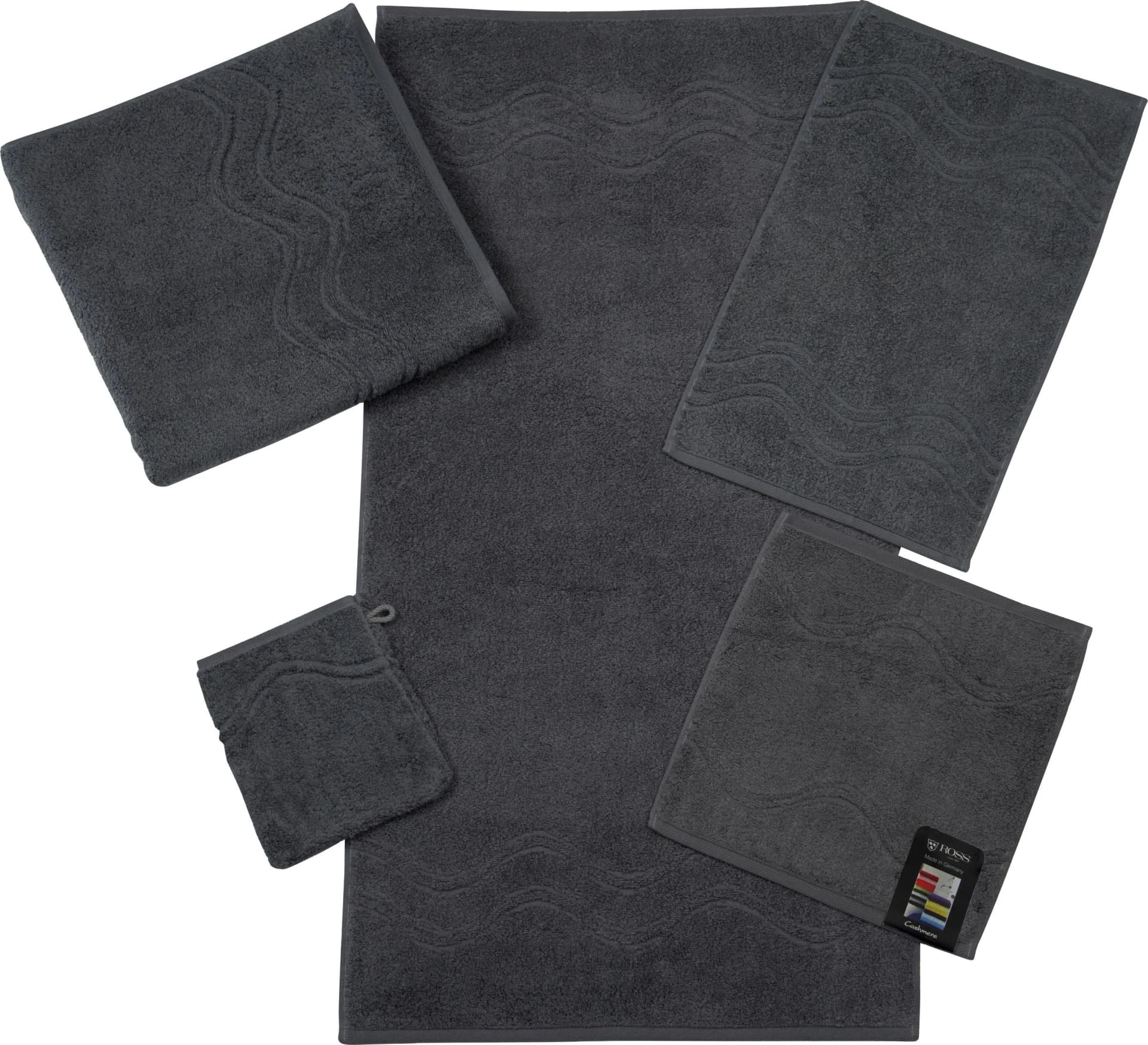 ROSS Seiftuch Cashmere Feeling Anthrazit 30x30cm Frottier 6-tlg