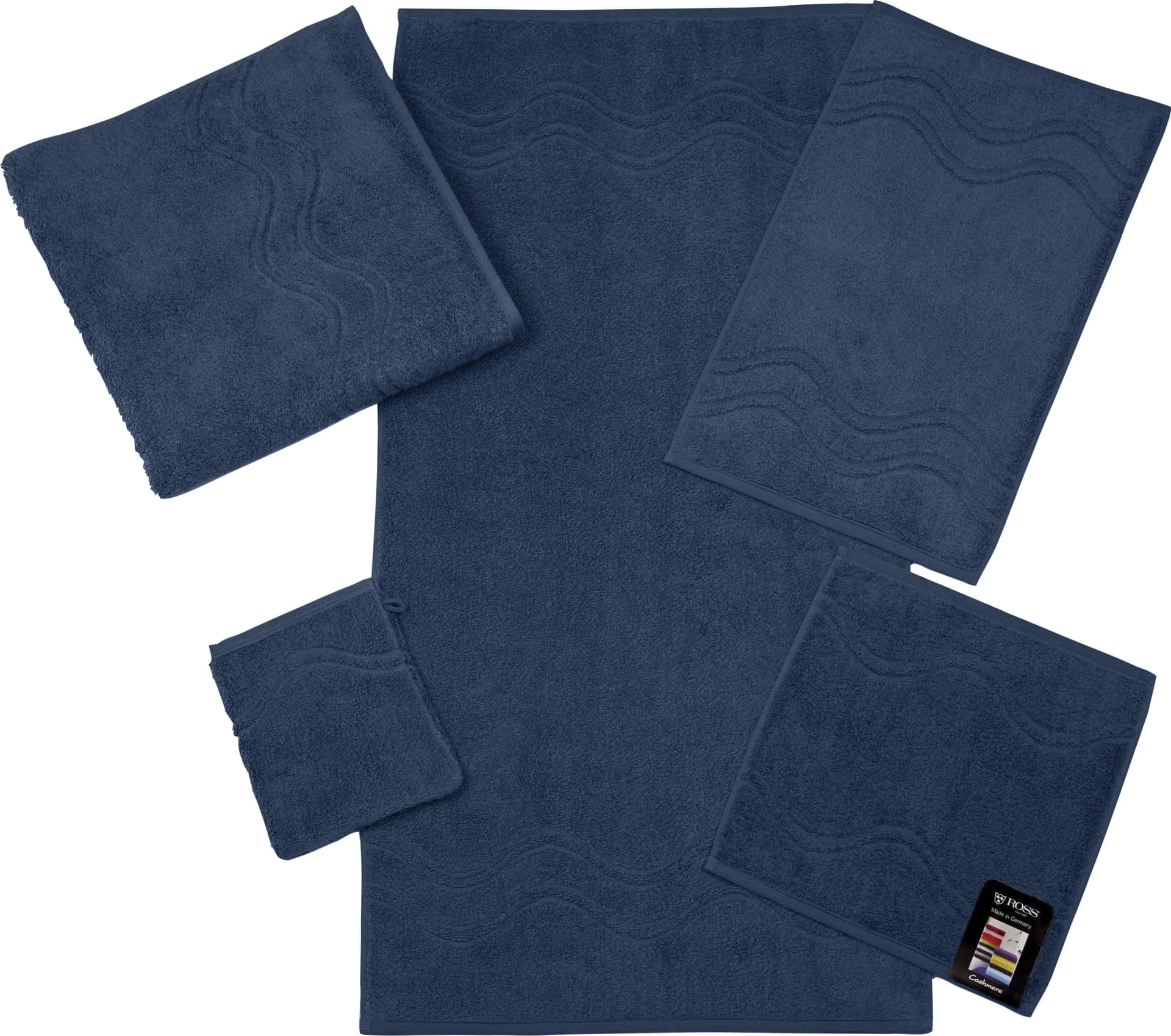 ROSS Seiftuch Cashmere feeling Nachtblau 30x30cm Frottier Baumwolle