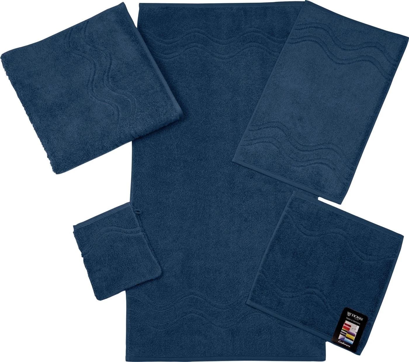 ROSS Cashmere Feeling Handtuch Nachtblau Frottier 100% Baumwolle - Bild 3