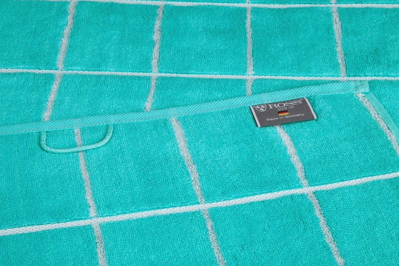 ROSS Cashmere Überkaro Handtücher Bleached Aqua Kariert Frottier - Bild 3