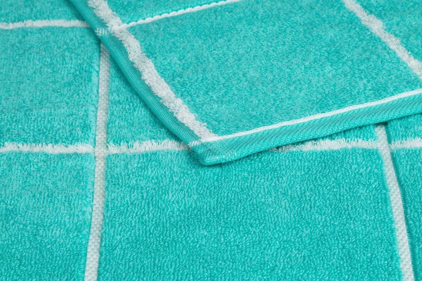 ROSS Cashmere Überkaro Handtücher Bleached Aqua Kariert Frottier - Bild 4