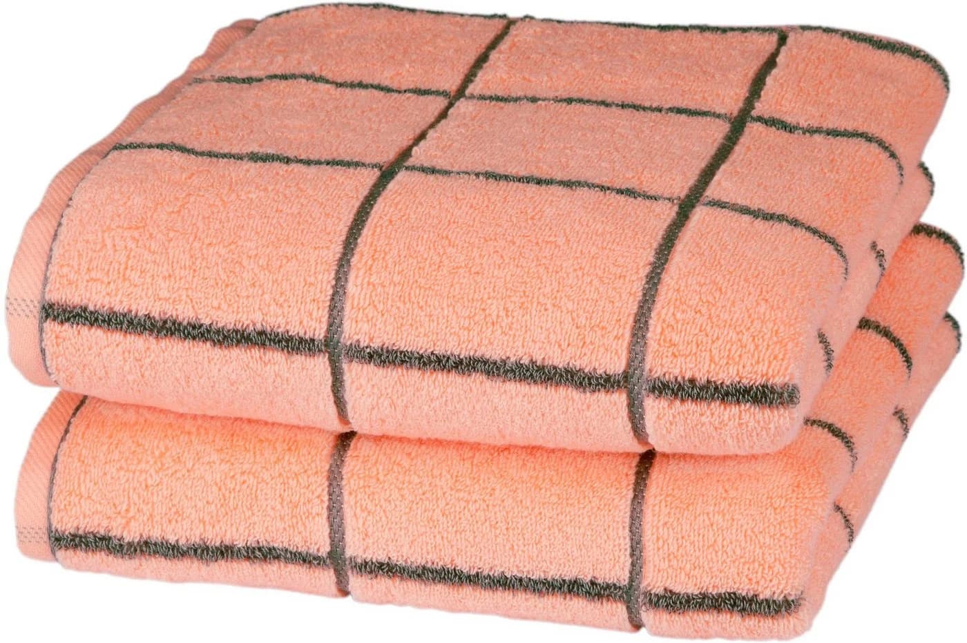ROSS Cashmere Überkaro Handtücher Peach Pink Frottier 100% Baumwolle - Bild 2
