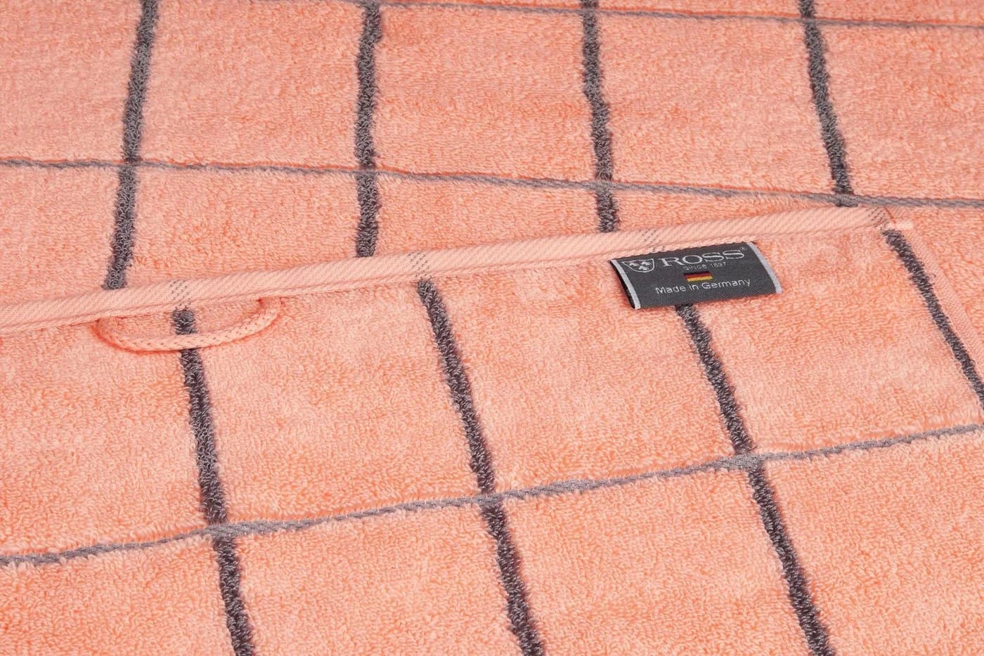 ROSS Cashmere Überkaro Handtücher Peach Pink Frottier 100% Baumwolle - Bild 3