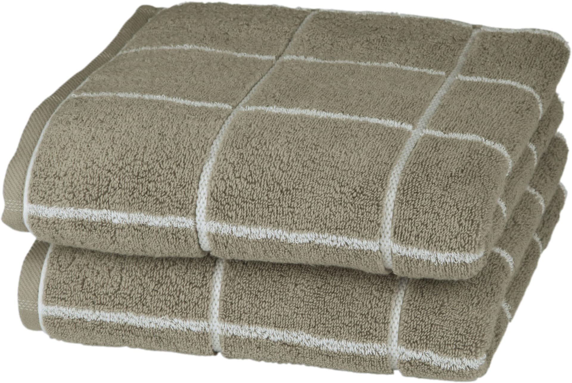 ROSS Handtücher Cashmere Überkaro Grau Frottier 100% Baumwolle