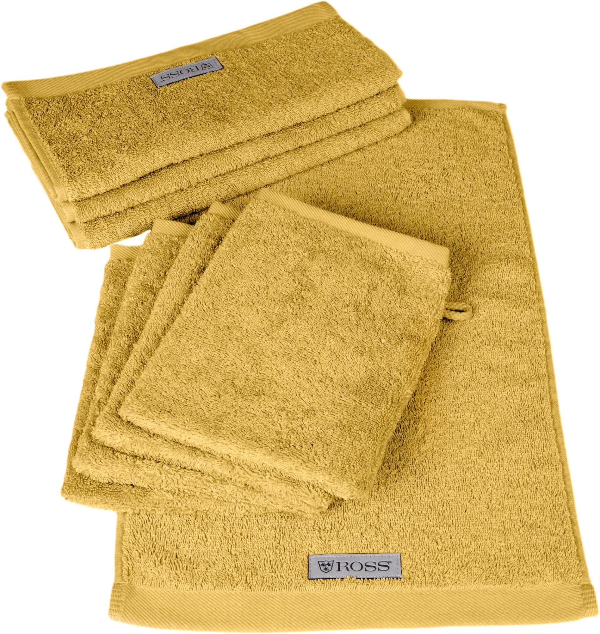 ROSS Handtuch Set Sinfonie Senfgelb 100% Baumwolle Frottee