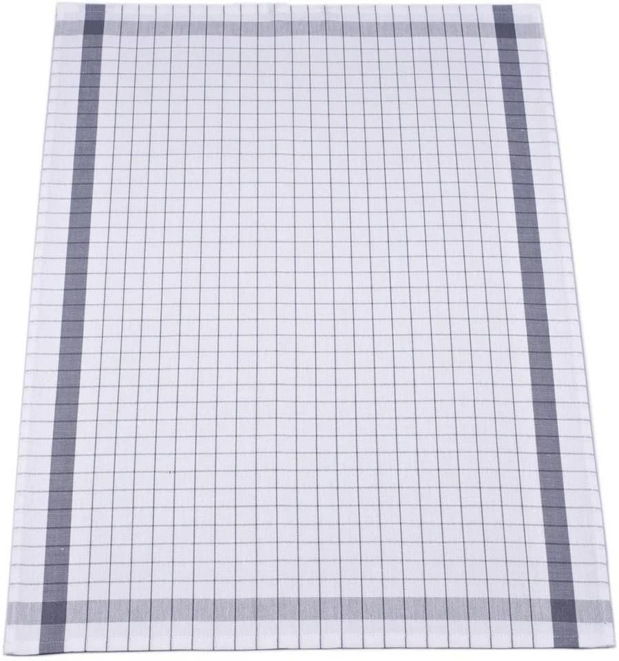 ROSS Exclusiv Geschirrtuch Silber Karofond 50x70 cm - Bild 1
