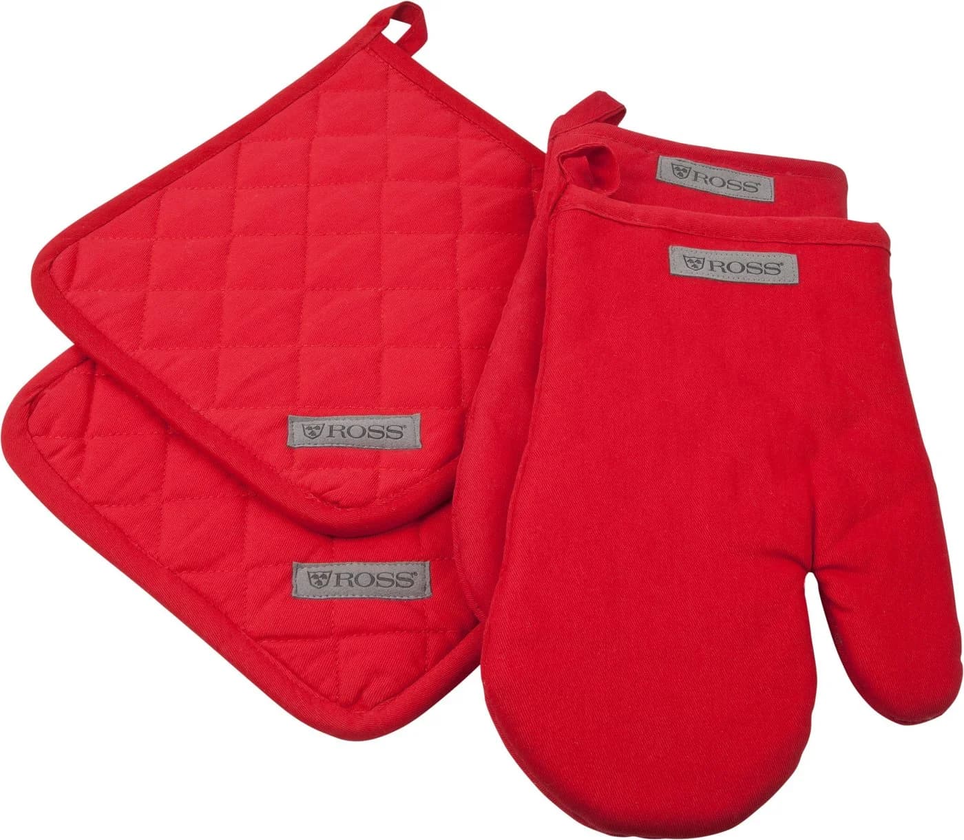 ROSS Topflappen Exclusiv Set 4-tlg. Rot 100% Baumwolle - Bild 2