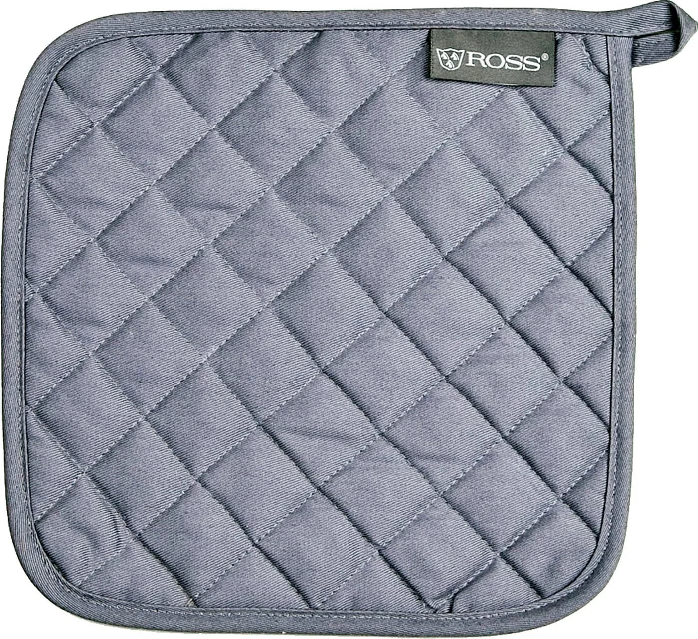 ROSS Topflappen Exclusiv Set 4-tlg. Silber 100% Baumwolle
