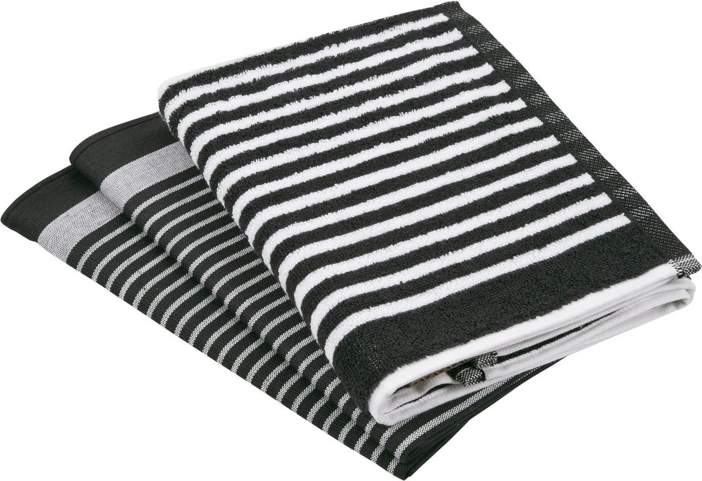 ROSS Geschirrtuch Exclusiv Set 3-tlg. Schwarz Baumwolle Leinen - Bild 2