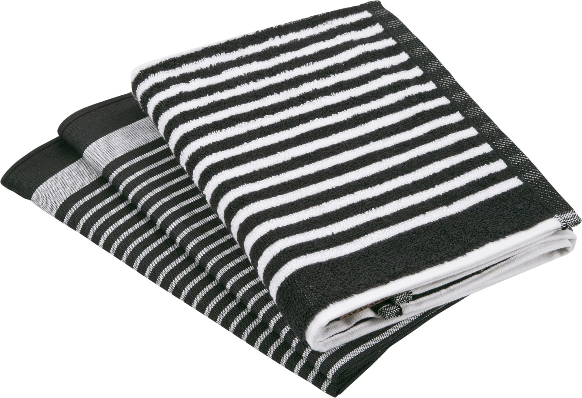 ROSS Geschirrtuch Exclusiv Set 3-tlg. Schwarz Baumwolle Leinen - Bild 4