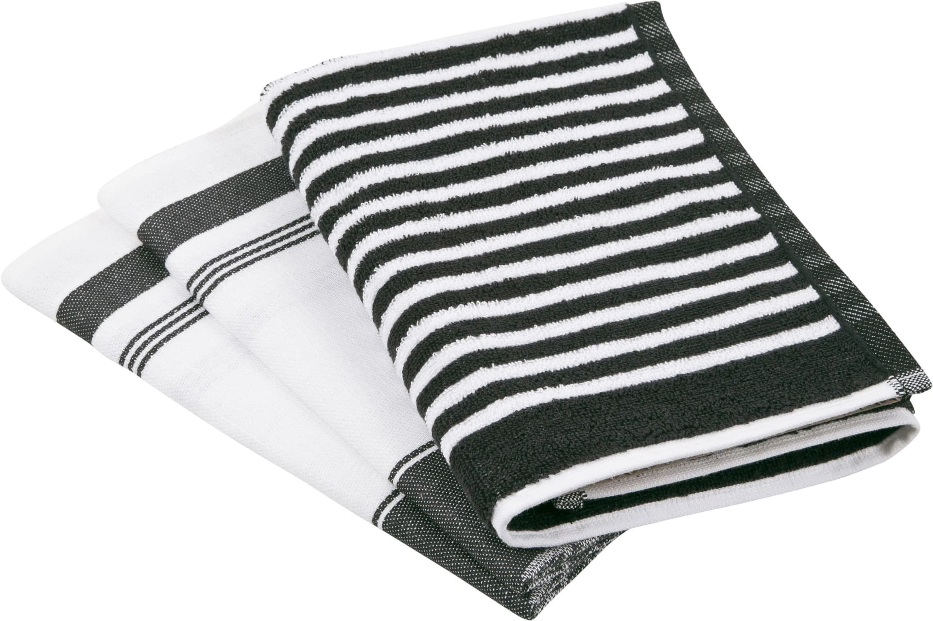 Ross Geschirrtuch Exclusiv Schwarz 3 Stk. 100% Baumwolle 50% Leinen