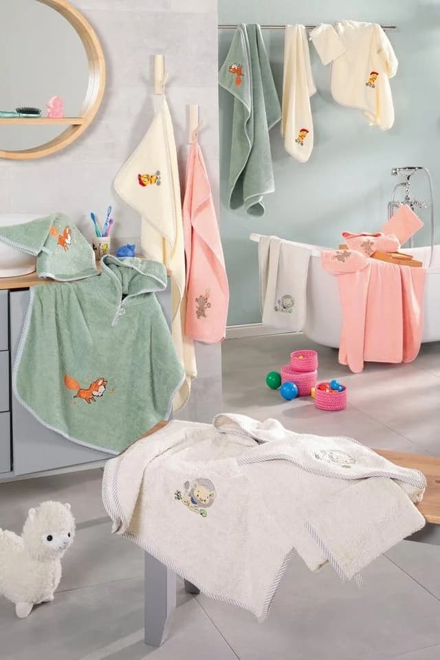 ROSS Kapuzenhandtuch KIDSLINE Soft Pink Frottier 100% Baumwolle