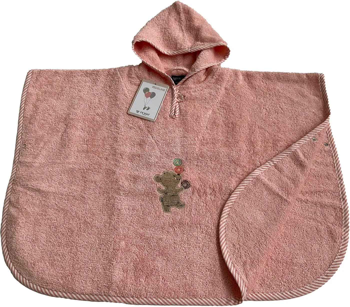 Badeponcho ROSS KIDSLINE Rosa Baumwolle Kapuze - Bild 2