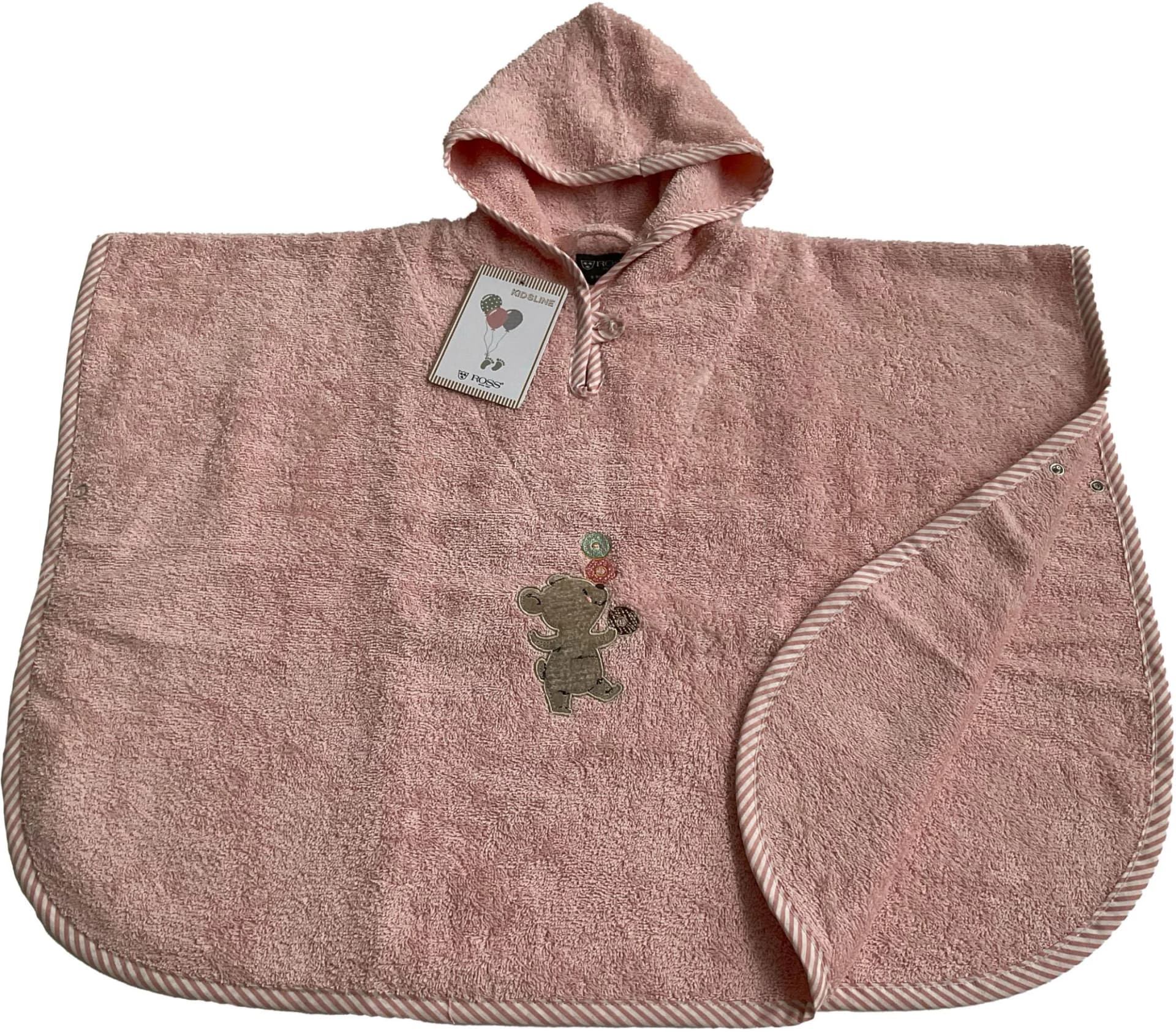Badeponcho ROSS KIDSLINE Rosa Baumwolle Kapuze - Bild 3
