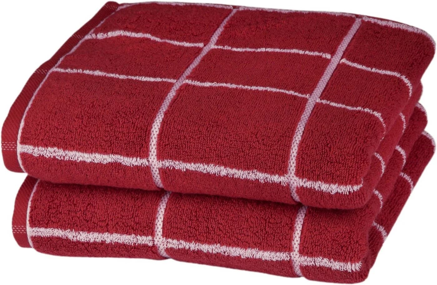 ROSS Cashmere Überkaro Handtücher Vino-Weiß Frottier 100% Baumwolle - Bild 2