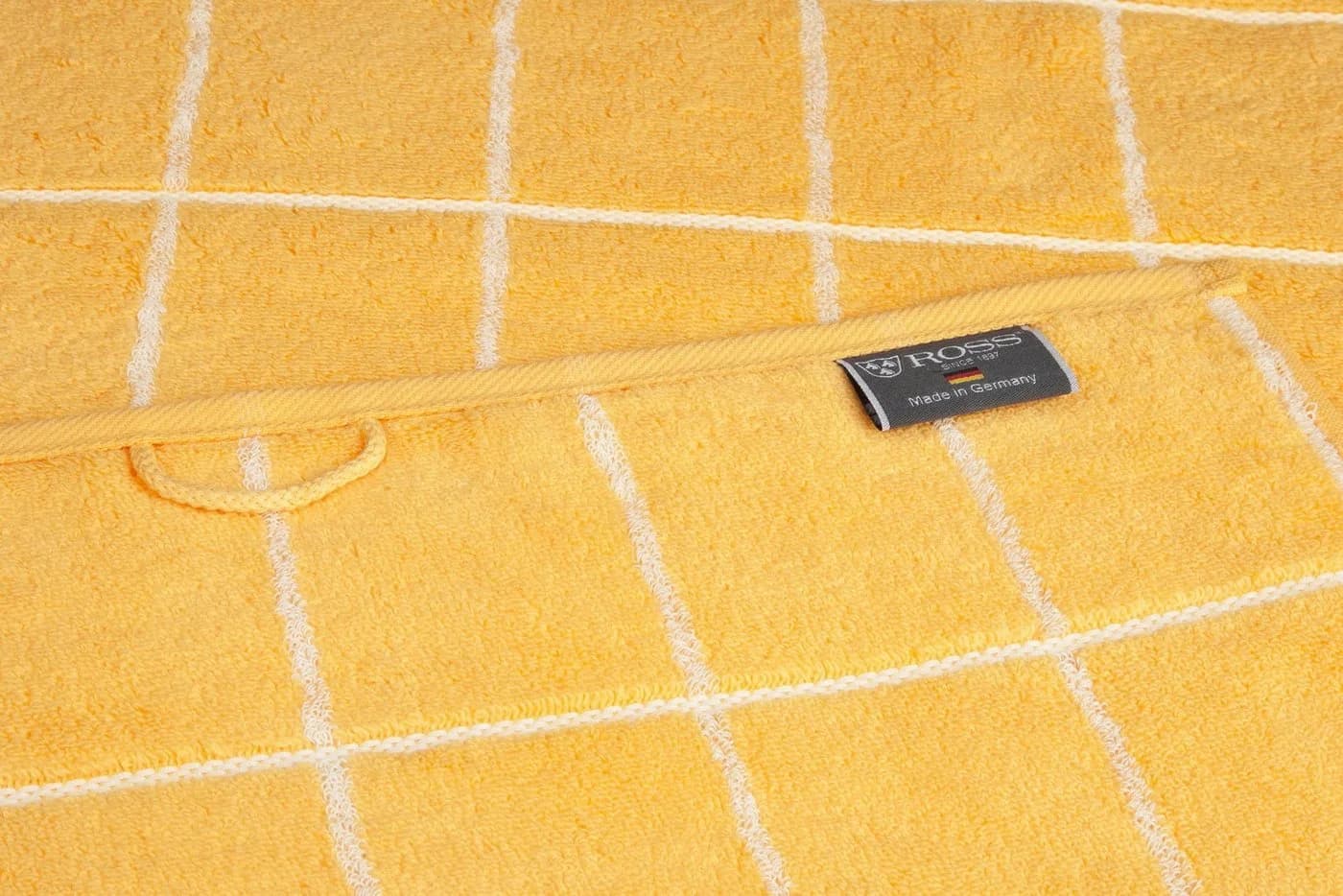ROSS Cashmere Überkaro Handtücher Kariert Ginster-Weiß Frottier - Bild 3