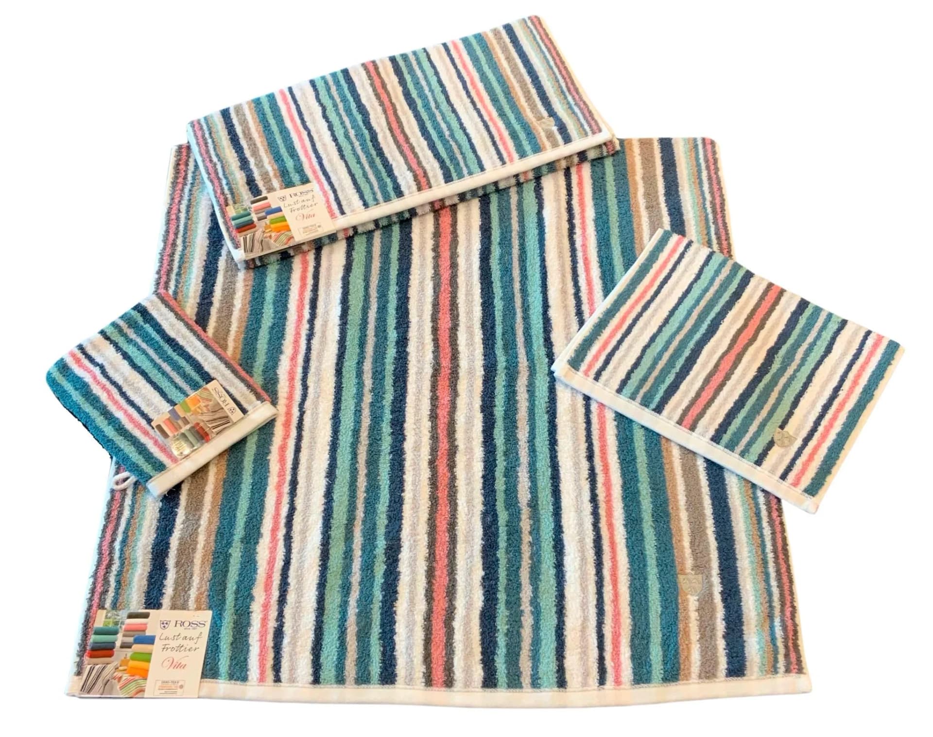 ROSS Duschtuch Multicolor Grün Frottier Baumwolle