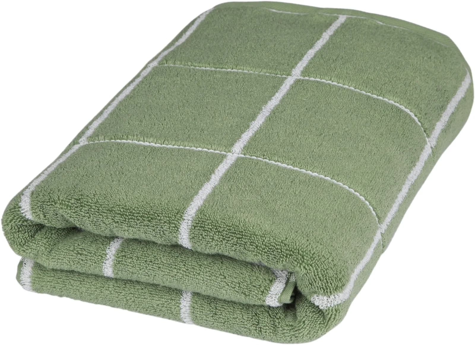 ROSS Duschtuch Cashmere Überkaro Piniengrün 100% Baumwolle Frottier