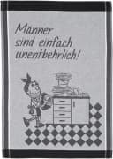 ROSS Geschirrtuch 3er-Set Schwarz Grau Sprüche 100% Baumwolle Bild 1